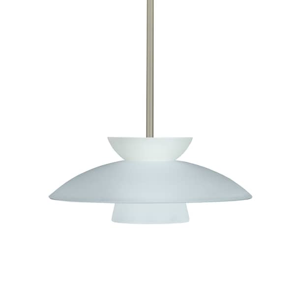 Besa Lighting Trilo 15 Stem Pendant, Frost, Satin Nickel Finish, 1x75W Incandescent 1TT-451325-SN - main
